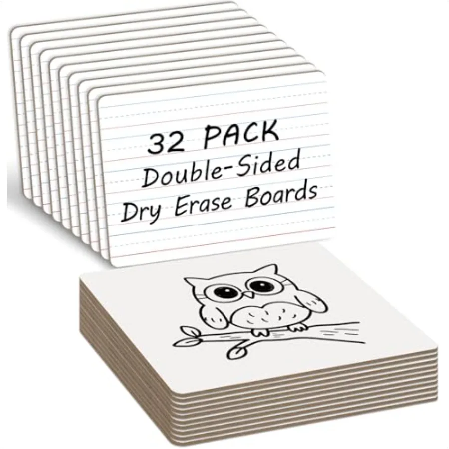

32 Pack Dry Erase Board with LinesDouble Sided White Boards for Students 9X12 Dry Erase Boards Classroom Pack Small Mini Whiteb
