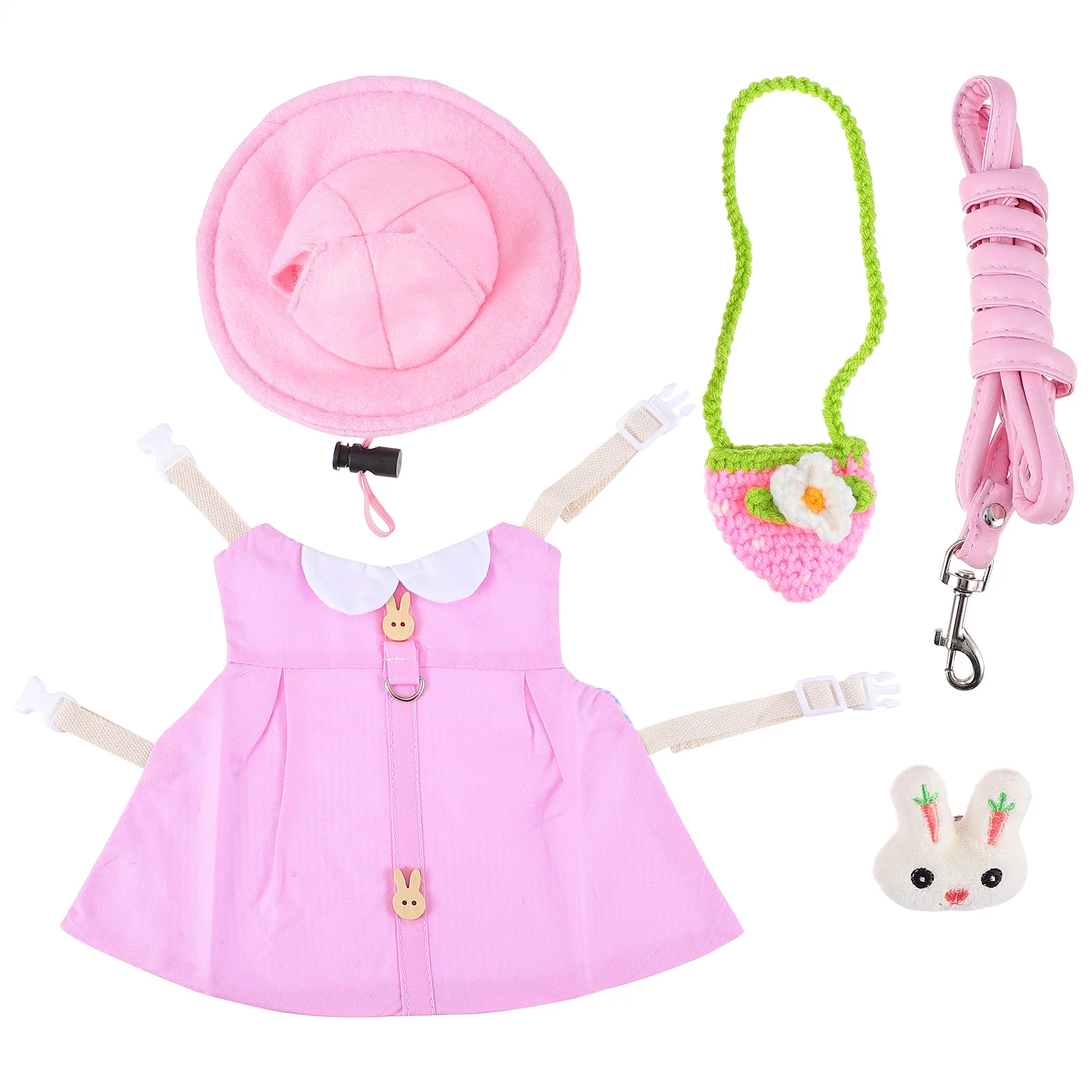 

Pet Rabbit Small Animal Leash Bunny Vest Accessories Supply Bunny Leash Suspenders Hamster Costume Set Dog Coat