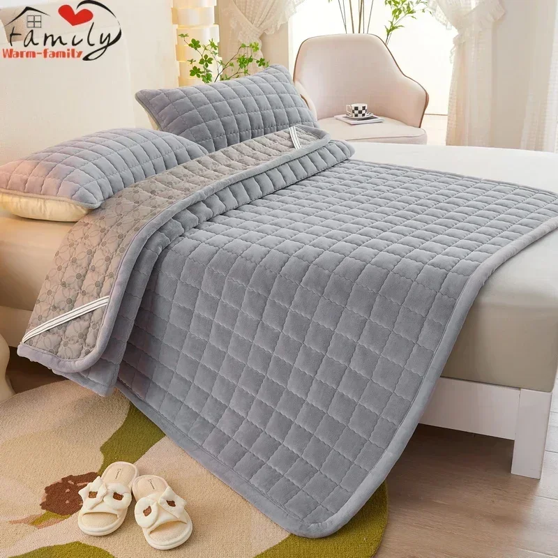 

Winter Flannel Soft Mattress Toppers Dormitory Single Bed Warm Quilted Foldable Bedsheet Students Bunk Mattress Protection Pad