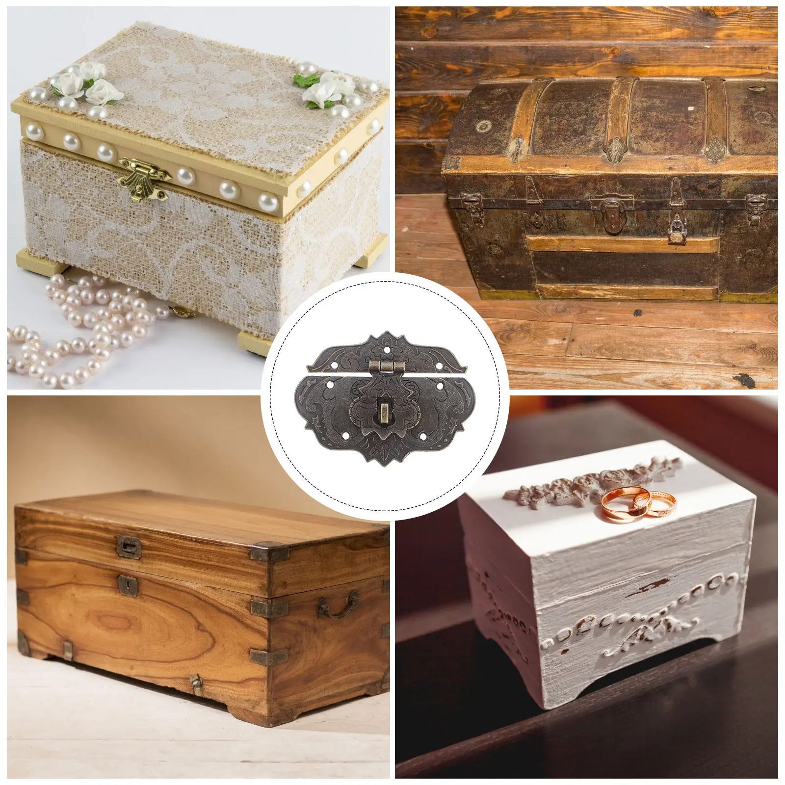 Retro Vintage Latch Buckle for Wooden Packaging Boxes Wine Cases Panel Cabinets Jewelry Storage Secure Lock Clasp Hardware