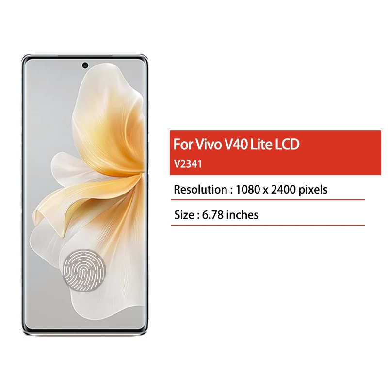 6.78“Super AMOLED For vivo V40 Lite Global Curved LCD Display Screen + Touch Panel Digitizer For Vivo V40Lite V2341 Display