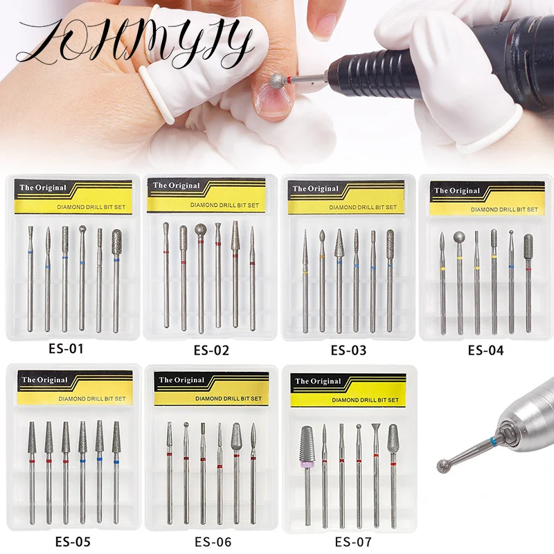 6 stks Carbide Wolfraam Nail Boor Frees Voor Manicure Machine Elektrische Boor Machine Voor Nail Gereedschap Accessoires