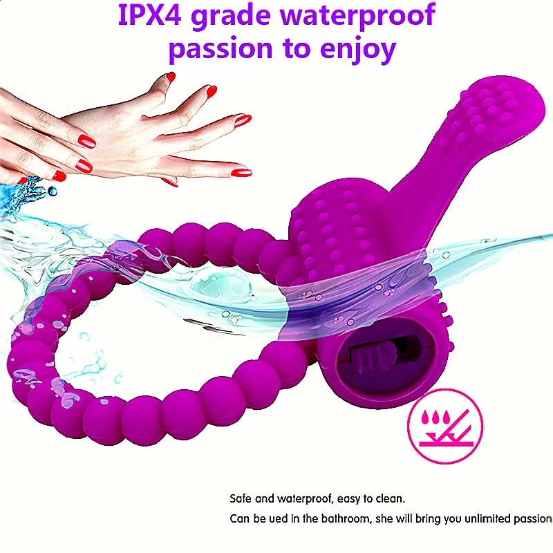 خواتم دائمة هزاز مطرز إصبع القضيب الدائري تحفيز تدليك كم عبودية العفة قفص الجنس لعب الكبار للرجال #5