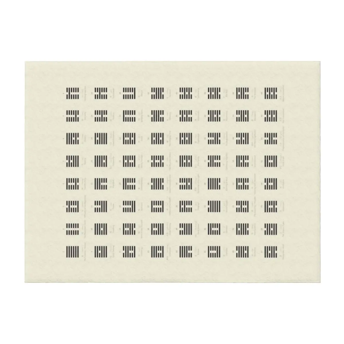 I Ching Chart With 64 Hexagrams (King Wen sequence) Throw Blanket Decorative Throw Furrys Blankets