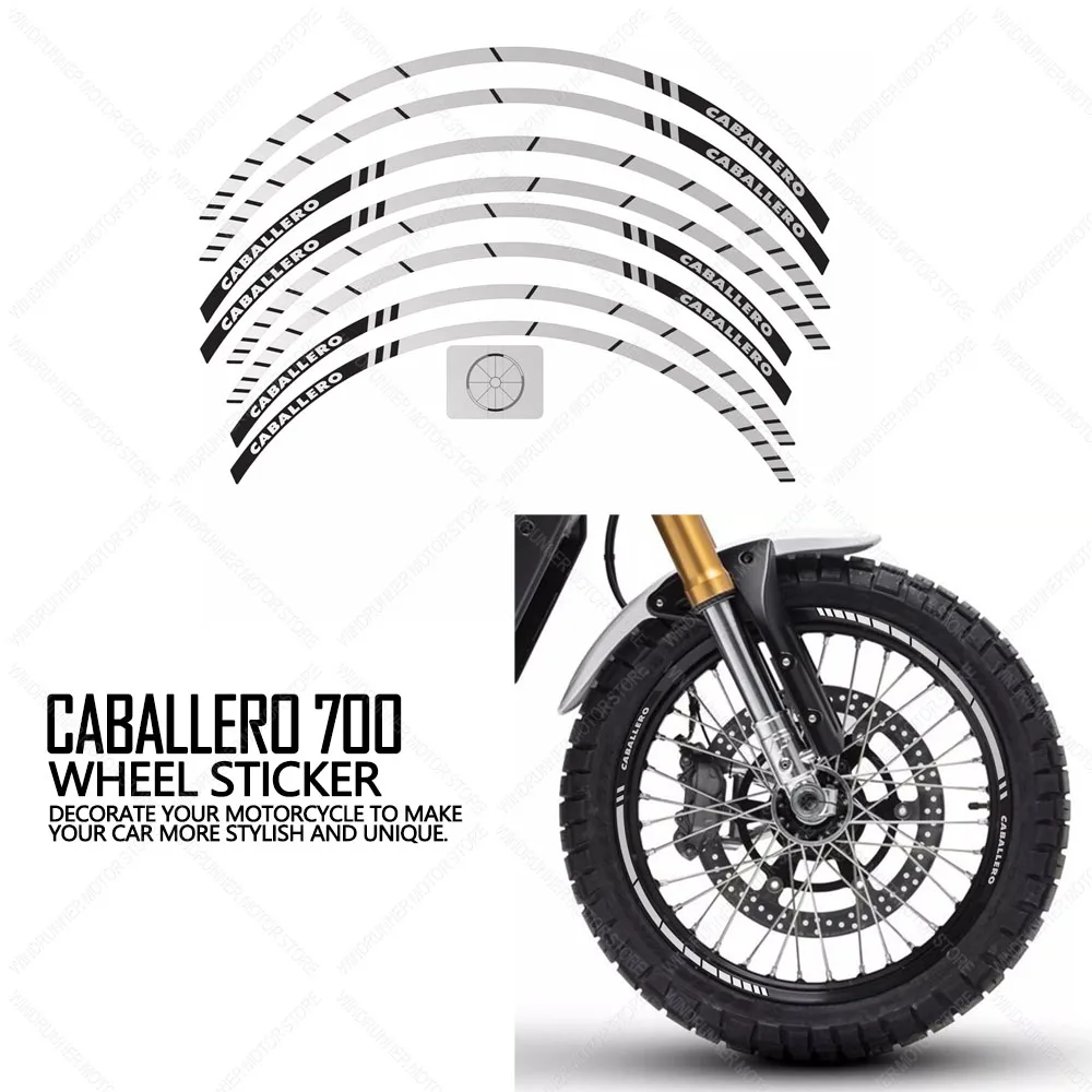 For Caballero 700 Motorcycle Accessories Waterproof Protective Wheel Sticker High Quality Epoxy Resin Protective Sticker