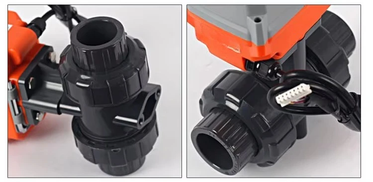 Válvula de esfera motorizada elétrica de união dupla, controlador de pvc, 12v, 220v, 2 vias, válvula de esfera motorizada, atuador elétrico de água para água