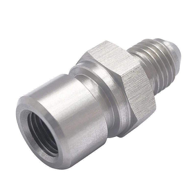 Bremsleitungsadapter aus Edelstahl, 3AN-Stecker auf M10 x 1. 0-weibliche metrische umgekehrte Flare – Detail 5