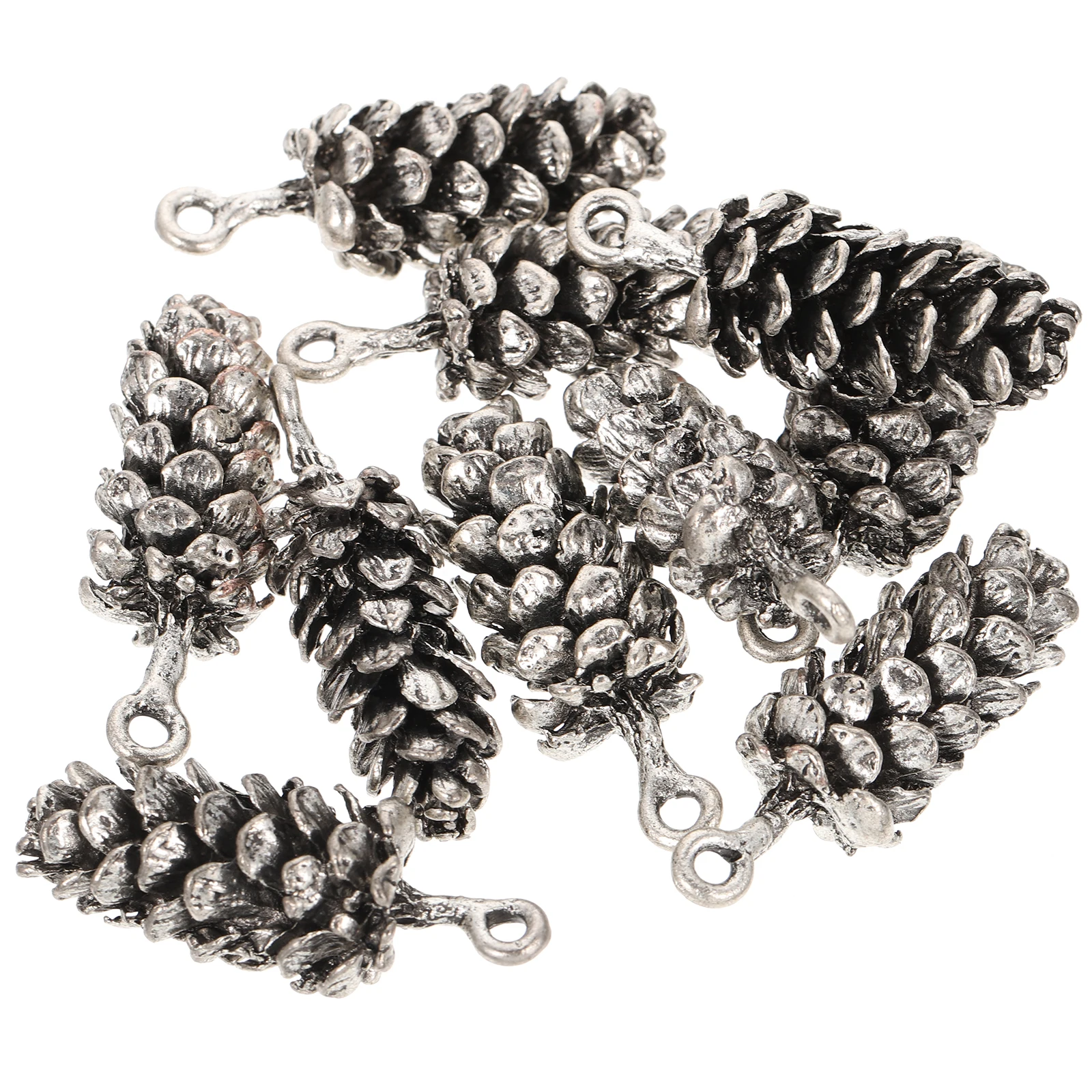 

10pcs Pendants DIY Jewelry Making Supplies Pendant Charms Necklace Pendants Accessories Gold Silver Pine Cone Shape