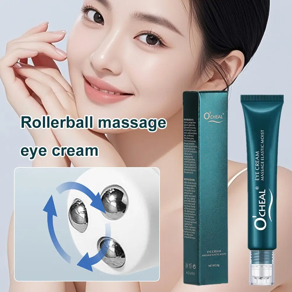 

Массажный крем для глаз с роликом 20г, осветляющий темные круги, мгновенно восстанавливающая сыворотка-стик для кожи вокруг глаз для женщин, уход за глазами.