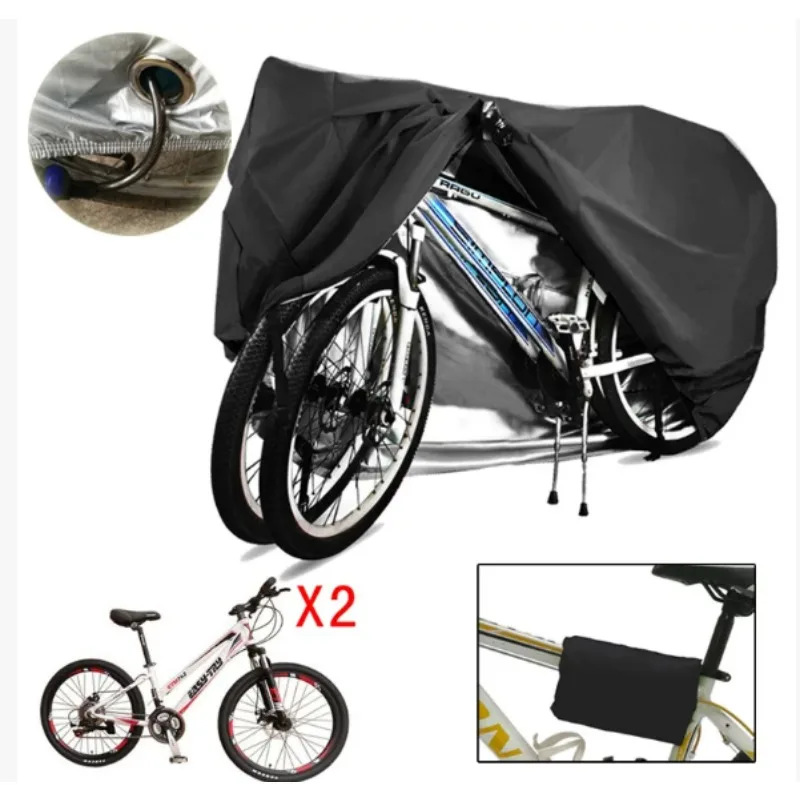 Waterproof Sunproof Dustproof Bike Cover Anti‑Theft Protector for Adult Kids Bicycle Parent‑Child Tricycle