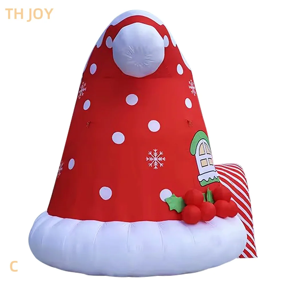 fast air ship to door,2025 Santa hat shape Inflatable Christmas Hole Tent, Customized big Inflatable Christmas House for sale