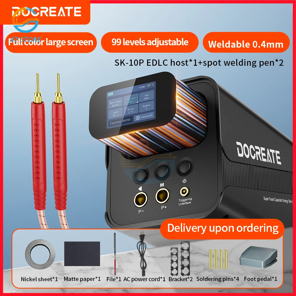 Soldador por puntos de batería 18650, salida 2000A, potencia de 11600W SK-10P con ajuste de 99 niveles para conjunto de batería de tira de níquel