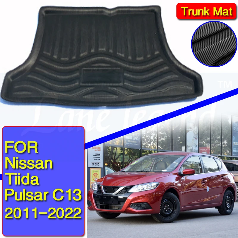 

For Nissan Tiida Pulsar C13 2011-2022 Car Tail Trunk Mat Tray Boot Liner Floor Cargo Mud Pad Carpet Protective Pad