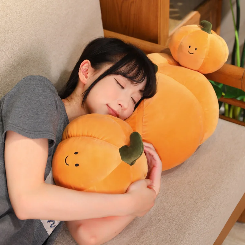 Cute Mini Pumpkin Plush Toy Soft Stuffed Fruit Vegetable Pillow For Desk Decor