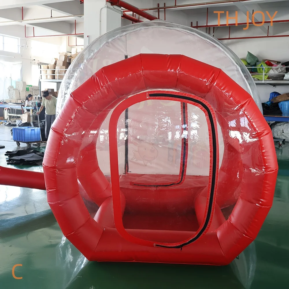 fast air ship to door,red Christamas Inflatable Snow Globe X mas decoration clear PVC bubble tent for sale