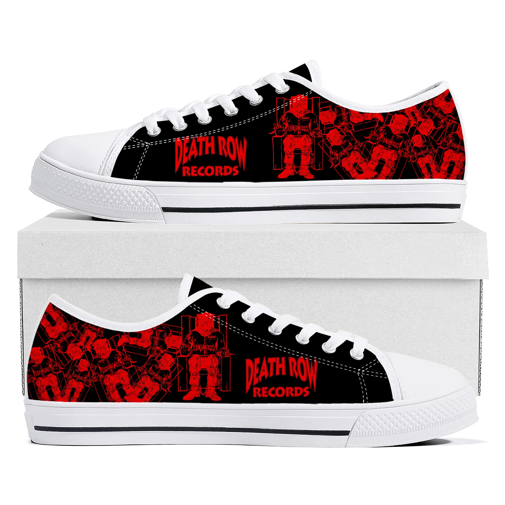 Death Row Records Low Top High Quality Sneakers Mens Women Teenager Canvas Sneaker 3D Print Casual Couple Shoes Custom Shoe