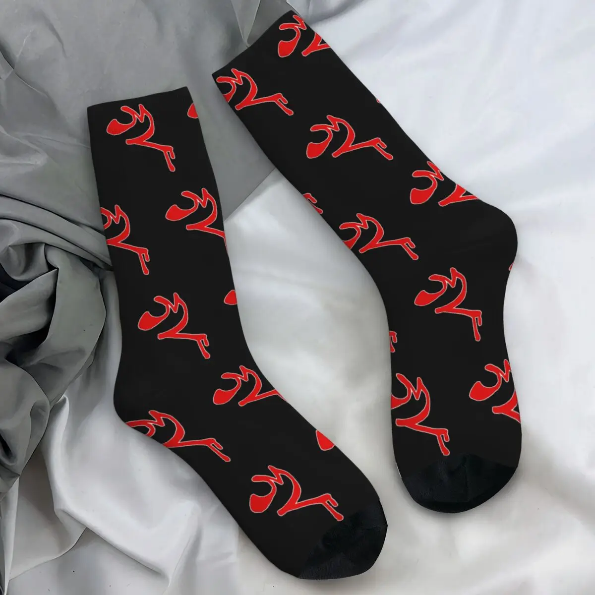 Chaussettes coordonnantes avec logo Tord rouge pour hommes, motif de conception drôle, chaussettes d'hiver, chaussettes de sport de course, chaussettes de qualité