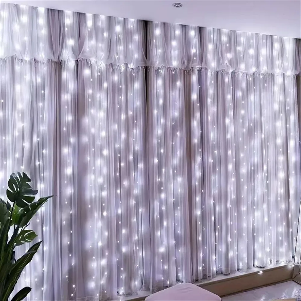 New Year 2025 LED Christmas Lights Fairy String Lights Curtain Garland USB Festoon Noel Christmas Decoration for Home