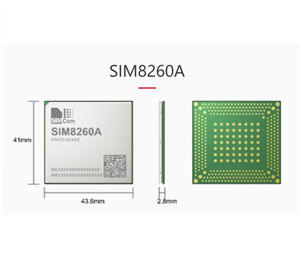 Le module SIMCOM SIM8260A 5G LGA prend en charge GNSS R16 5G NSA/SA compatible avec les modules série SIM7912G/SIM8200X-M2