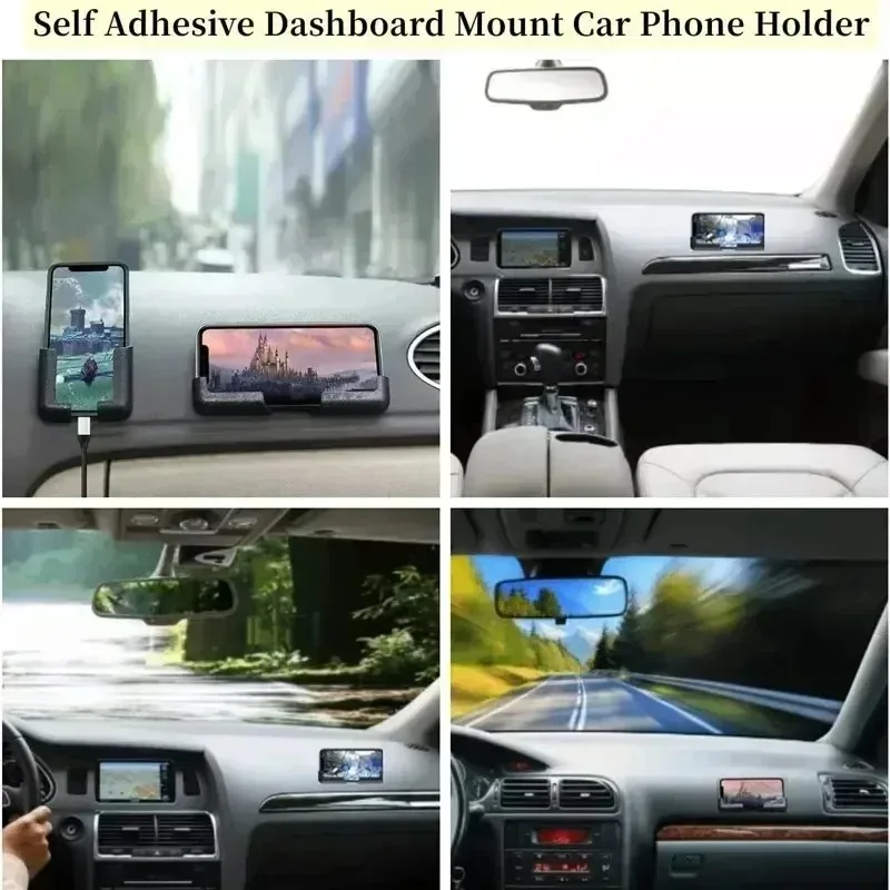 Neue verstellbare Handyhalterung, multifunktionale Handyhalterung, selbstklebend, zur Montage am Armaturenbrett im Auto, geeignet für Rücksitz und Zuhause_voghion.com