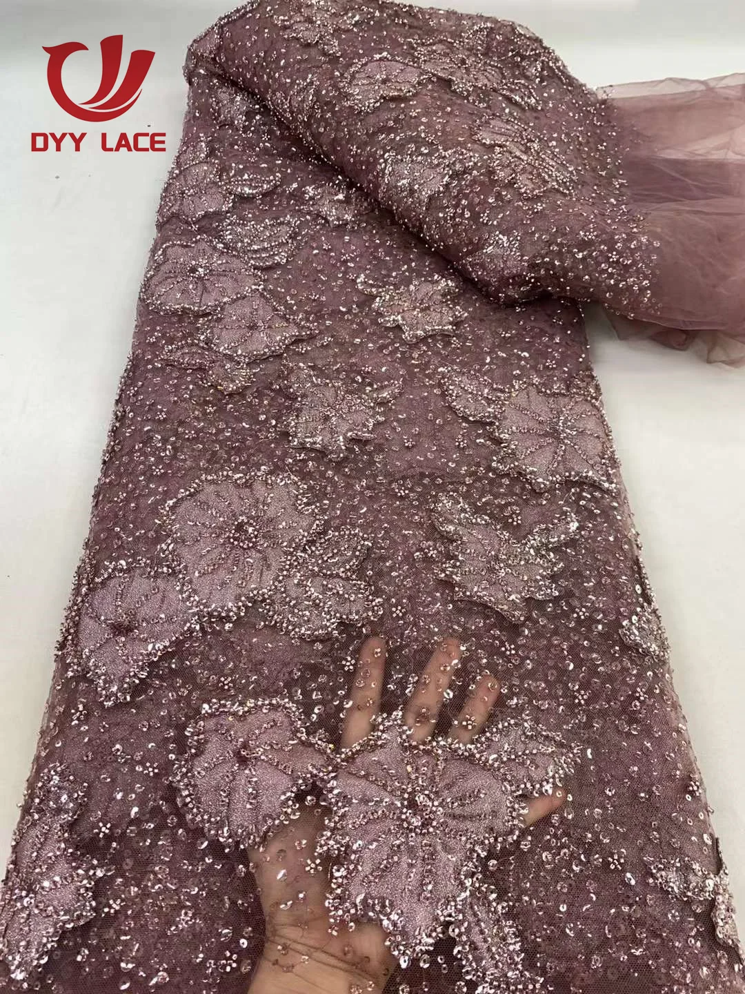 Hot Sale African Sequins Lace Fabric High Quality Tulle Lace French Nigerian Groom Net Lace Fabric For Sewing Wedding Dress