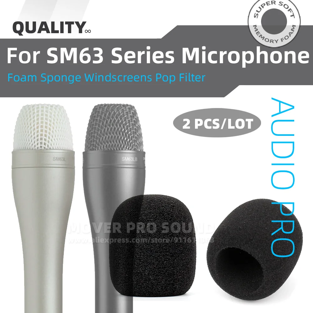 For SHURE SM63 SM63L SM63LB SM 63 Windshield Microphone Anti Pop Filter Mike Windproof Sponge Foam Windscreen Mic Cover Shield