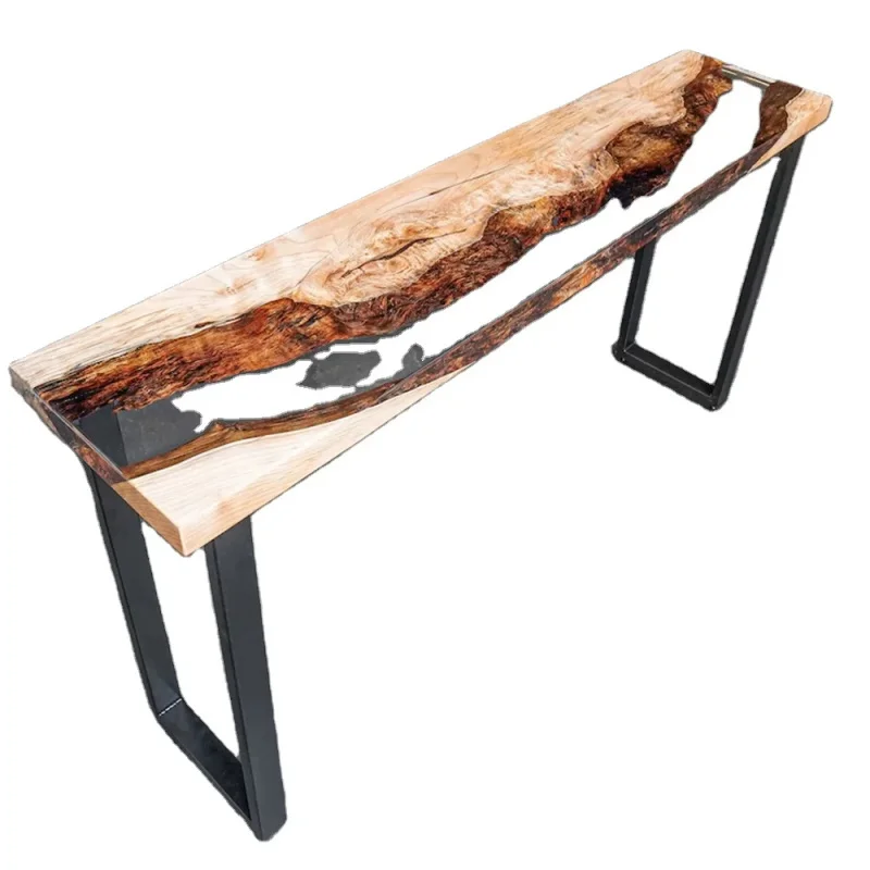 custom.Transparent Resin River Console Table Home Office Live Table Epoxy Resin Coffee Table
