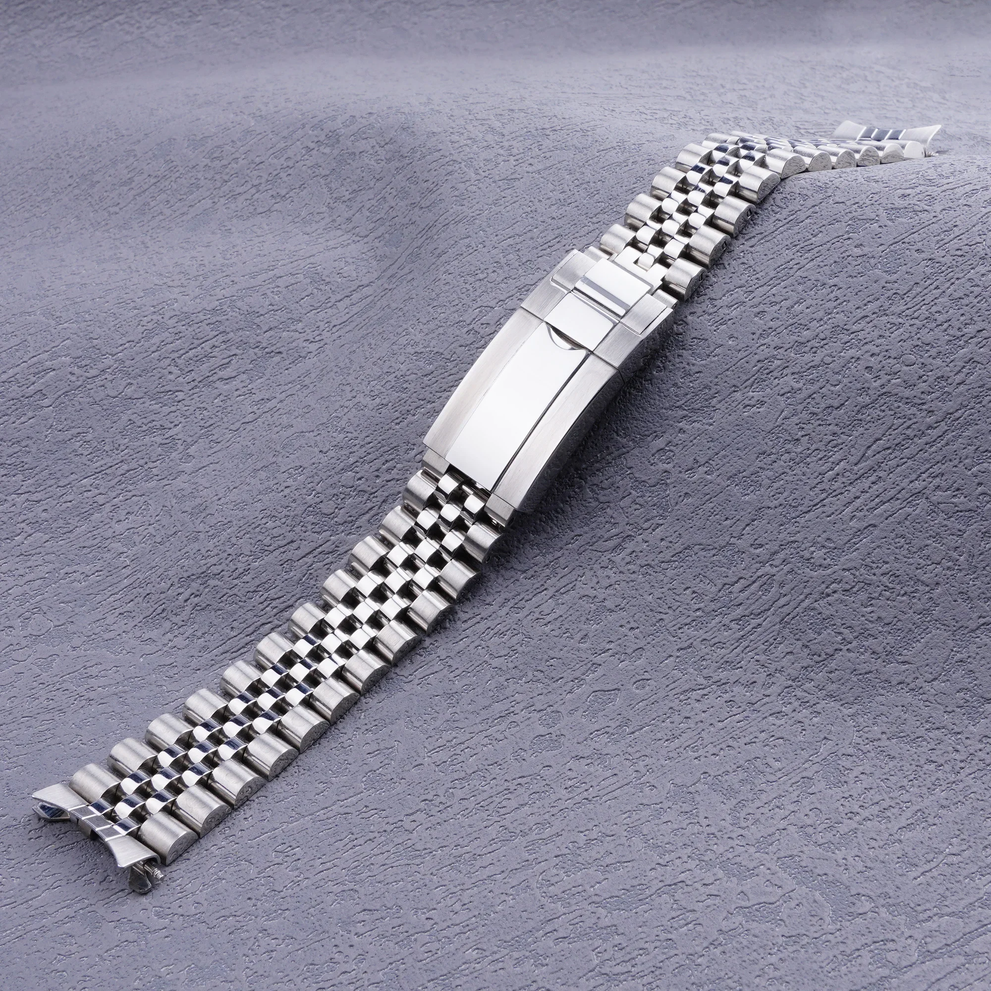 19mm Sliver Hollow Curved End Solid Screw Links Watch Band Jubilee strap For Seiko 5 SNXS73K1 SNXS75 SNXS77 SNXS79K1 SNX79J1