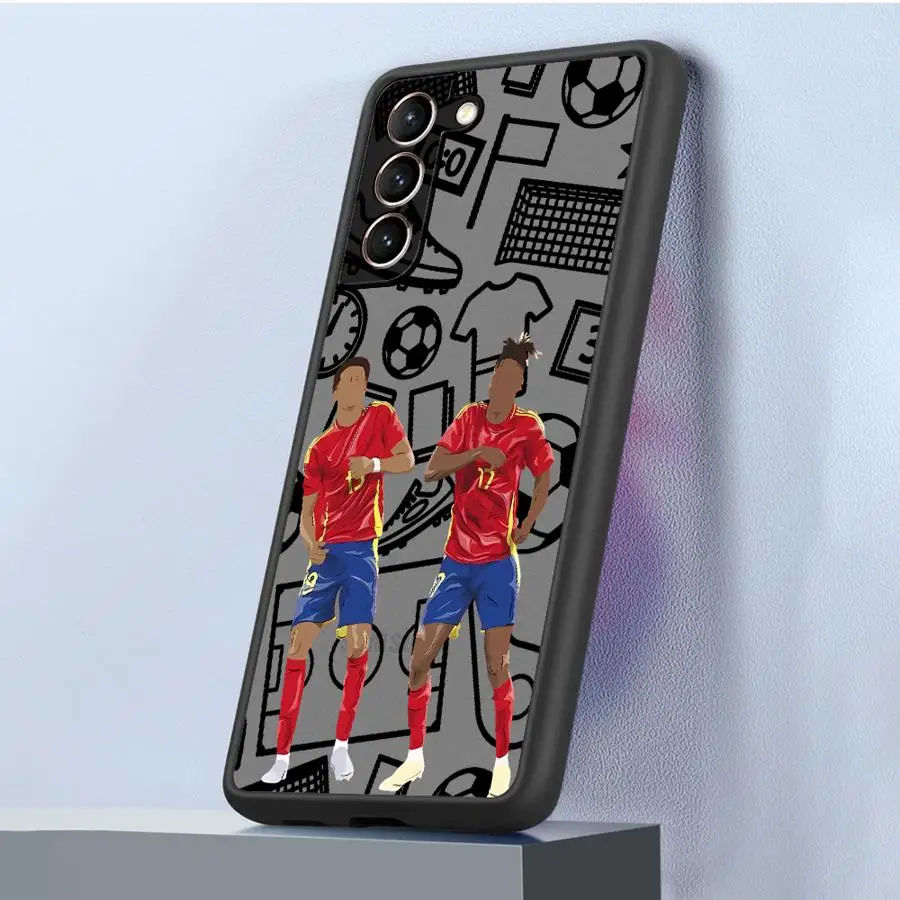 حافظة بحافة سوداء لهاتف سامسونج جالاكسي A35 A36 A25 A26 A73 A53 A24 A34 A54 A21s A52 A56 A22 كرة قدم رياضية كارتونية