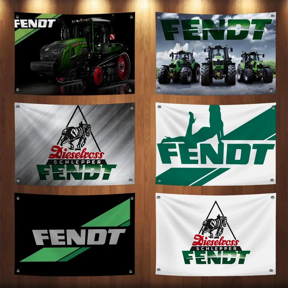 F-FENDTS Germany Agriculture Tractor Flags No-installation Foldable Flag, Personalized Logo Banner for Dorm, Outdoor Picnics