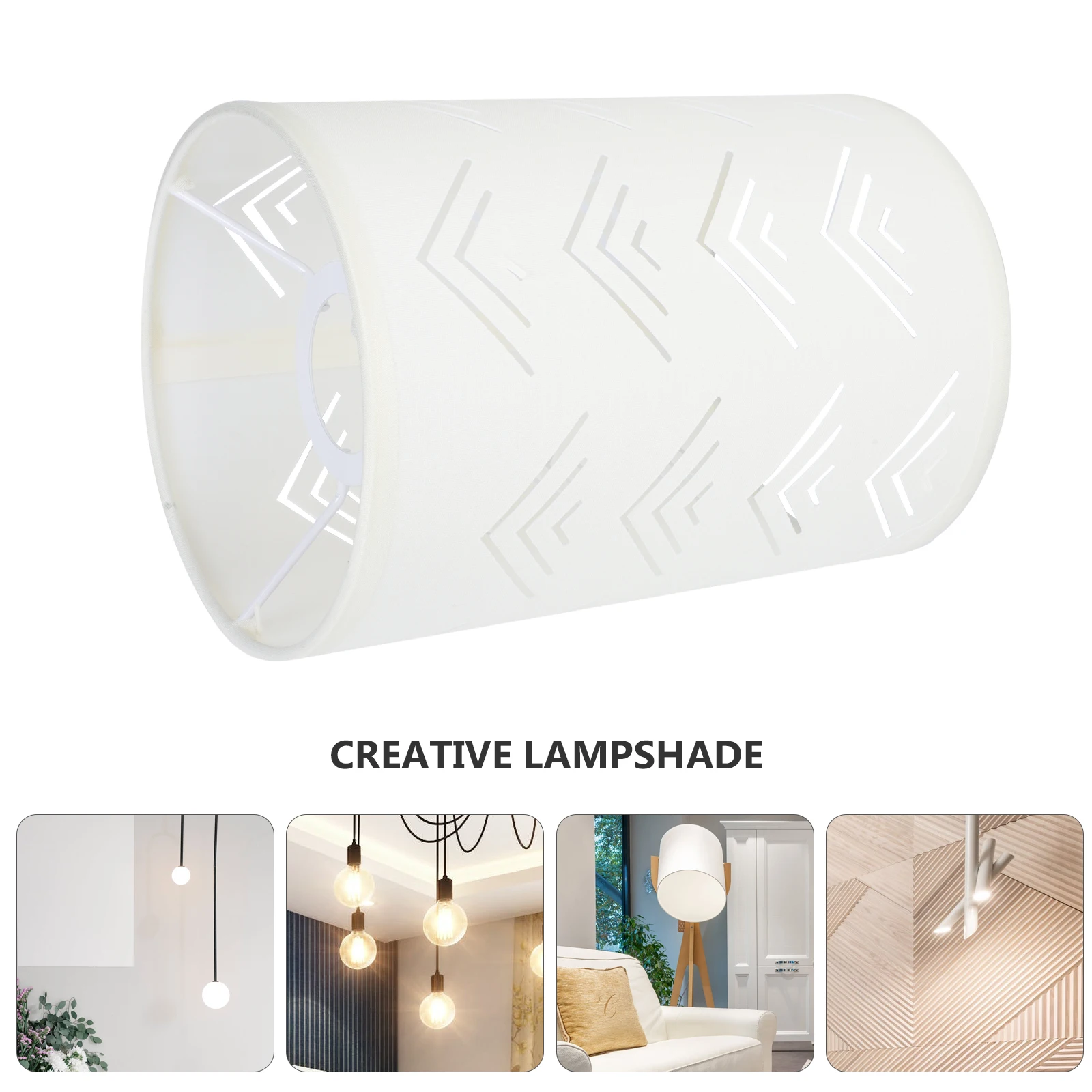 

Modern Hollow-Out Lampshade Table Light Cover Durable Cloth Lamp Shade Round Straight Light Cover For Bedroom Wall Floor