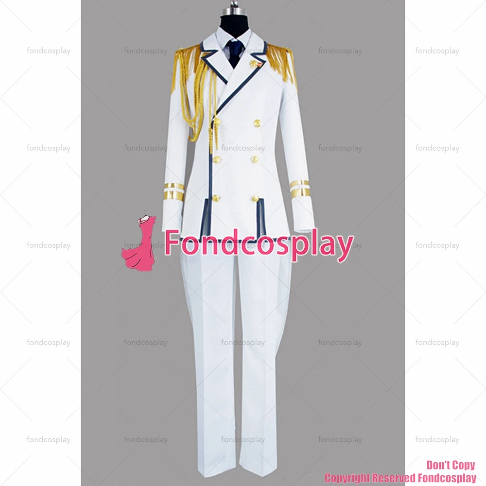 fondcosplay Shining All Star Quartet Ight navy Suit white cotton jacket pants Cosplay Costume Tailor Made[G875]