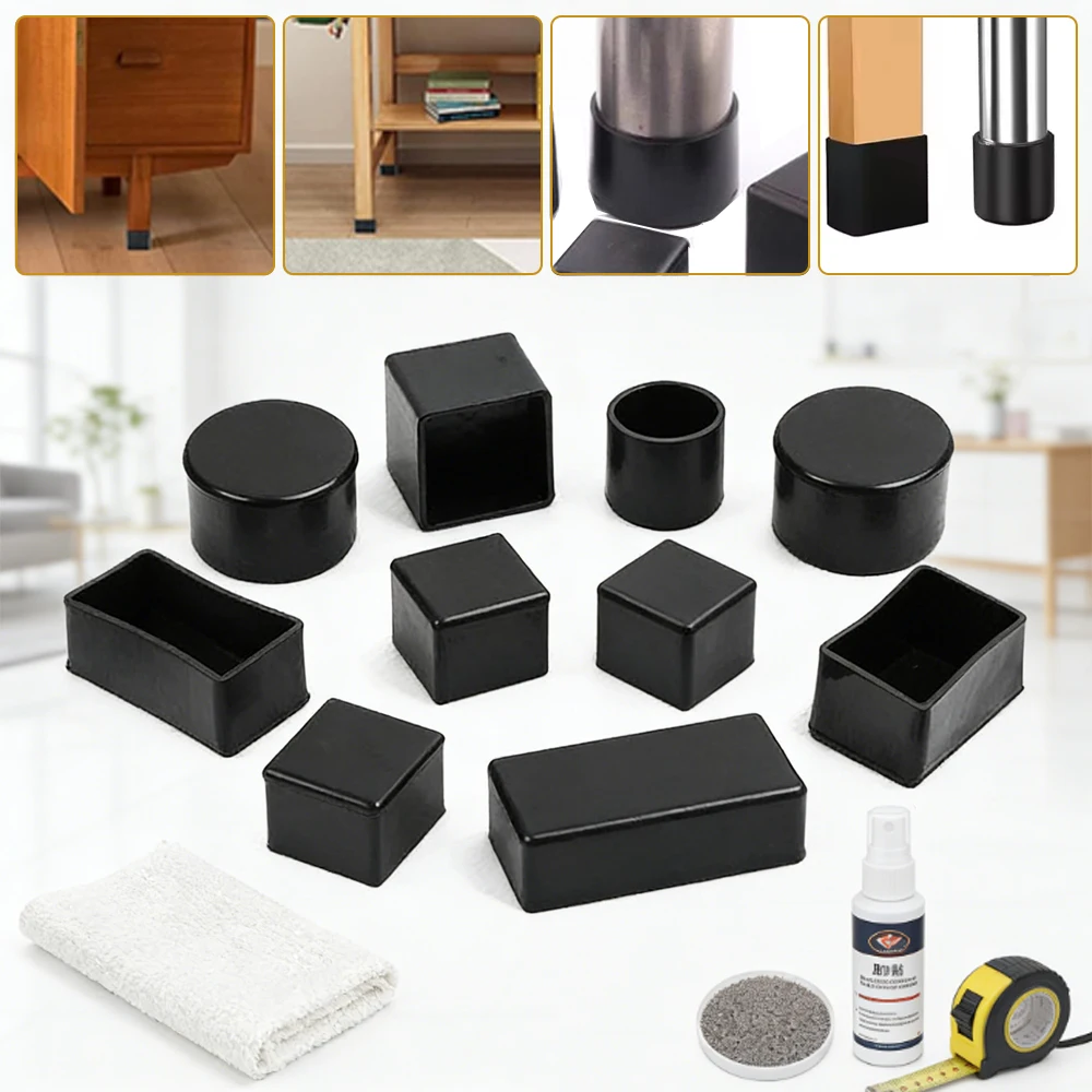 

4-16Pcs Multi-Purpose Silicone Furniture Caps, Dust-Proof & Shock-Absorbing Leg Covers, Table Leveling Feet & Floor Mats