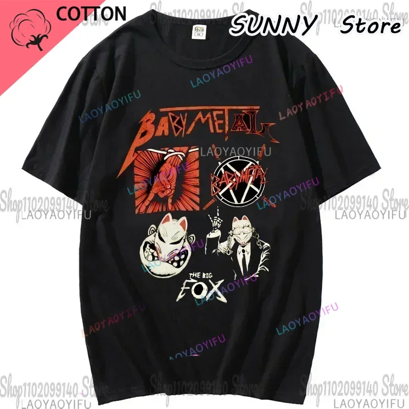 Camiseta BABYMETAL japonesa para hombres y mujeres, camiseta gráfica de ídolo de banda de Metal, Top informal de moda Harajuku de verano