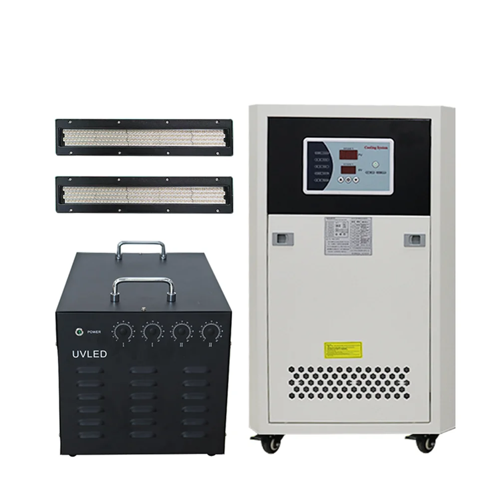 Complete Uv Led Curing System Water Cooled High Power 2pcs Uv Lamp for UV Oil UV Ink UV Glue UV Paint Cure