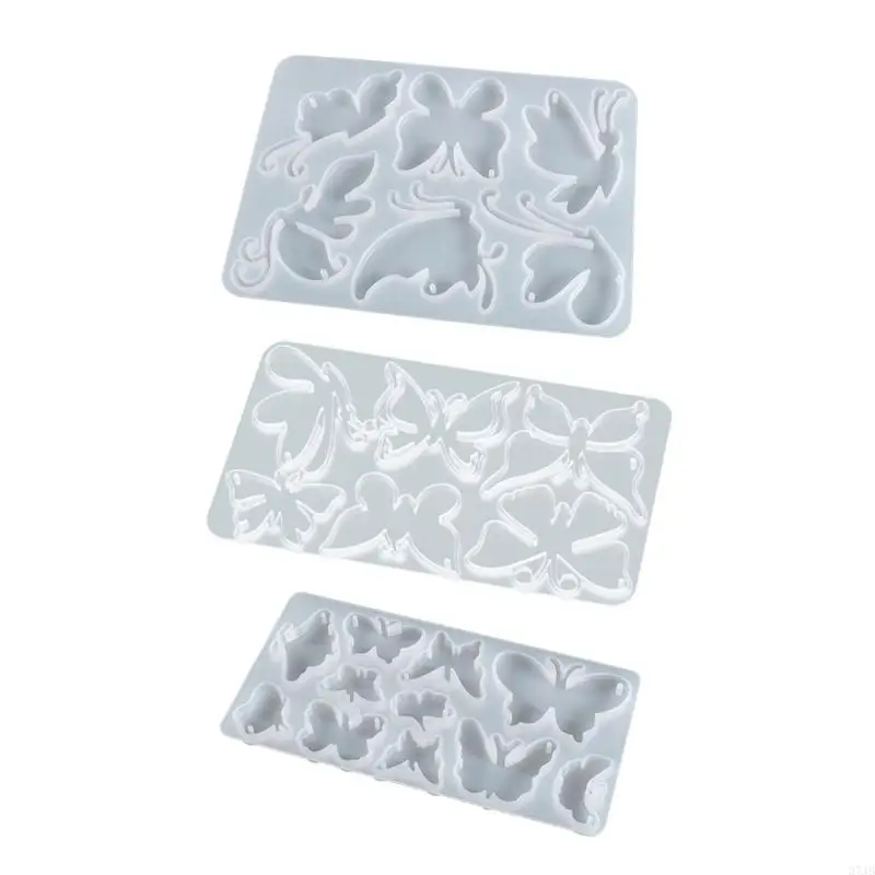 

37JB DIY Shiny for Butterfly Resin Mold Animal Pendant UV Epoxy Silicone M