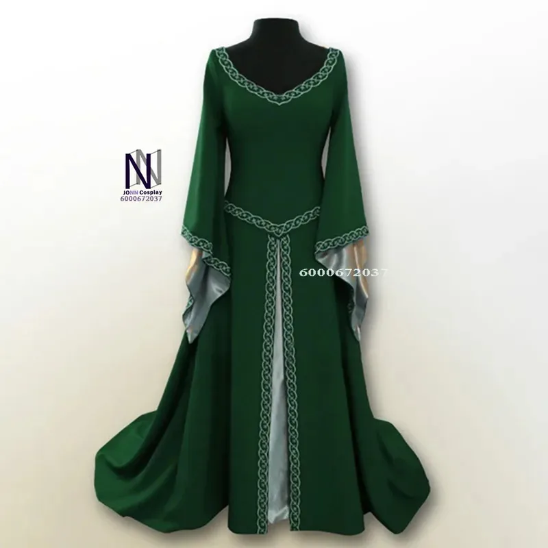 CyWomen의 빈티지 중세 르네상스 코스프레 드레스 - 코르셋 허리, 맥시 길이, 할로윈에 적합