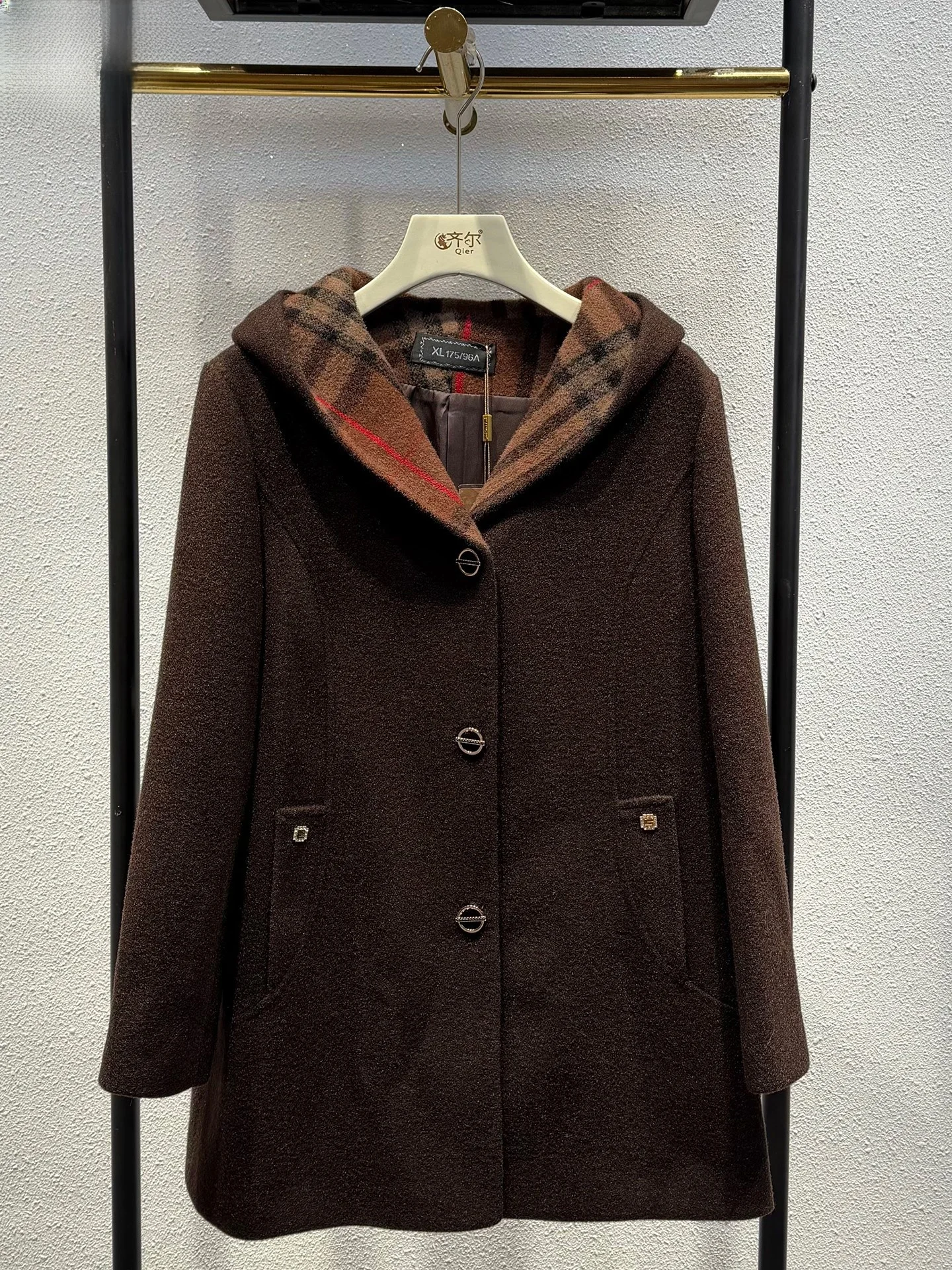 

Модное шерстяное пальто для пожилых женщин, утепленное, с полосками из золотистого норкового бархата, верхняя одежда больших размеров, теплая зимняя одежда