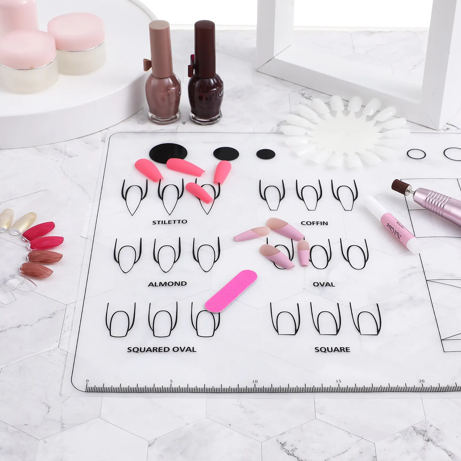 

Silicone Nail Mat Acrylic Training Sheet Flexible Roll Up Nail Practice Pad Manicure Supply Acrylic Practice Sheet for Nails