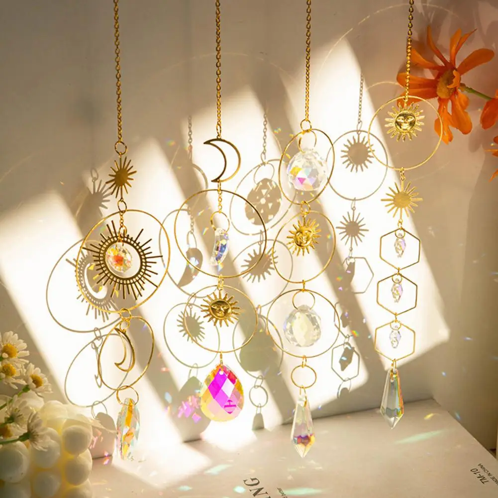 Tranquil Sun Catcher for Space Prismatic Sun Catcher Moon Pendant for Home Garden Rainbow Maker Hanging for Indoor/outdoor