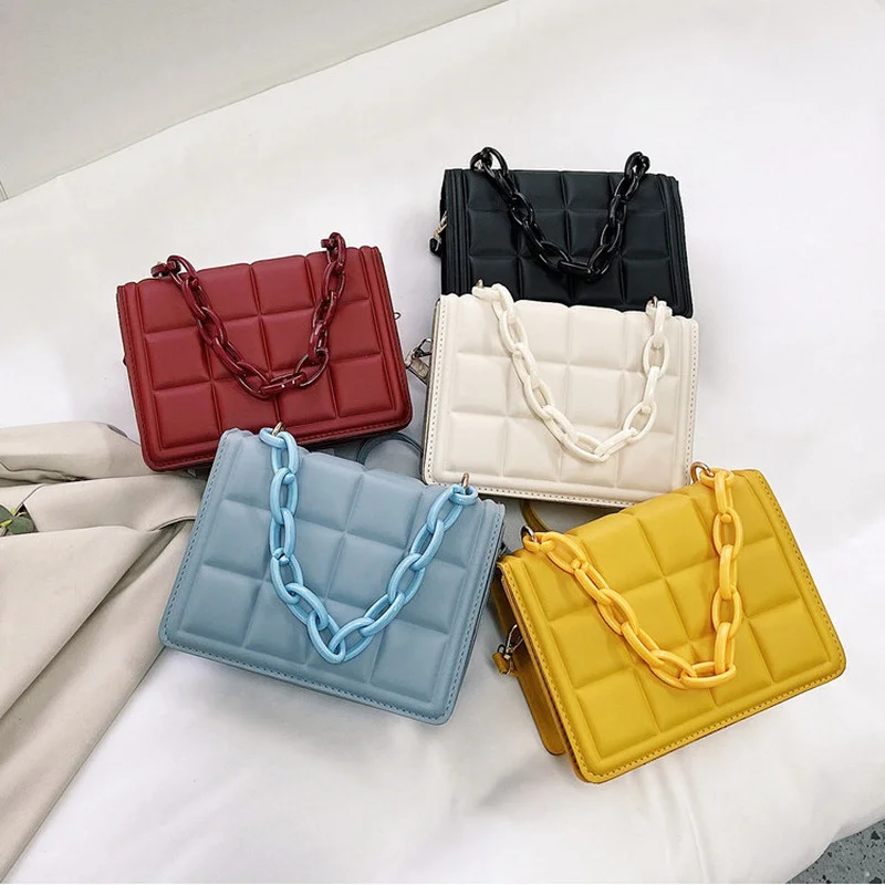 Korean Fashion Embossed Flap Crossbody Bag Mini  Purses and Handbags Luxury Designer for Women Purses Square Shoulder Bag