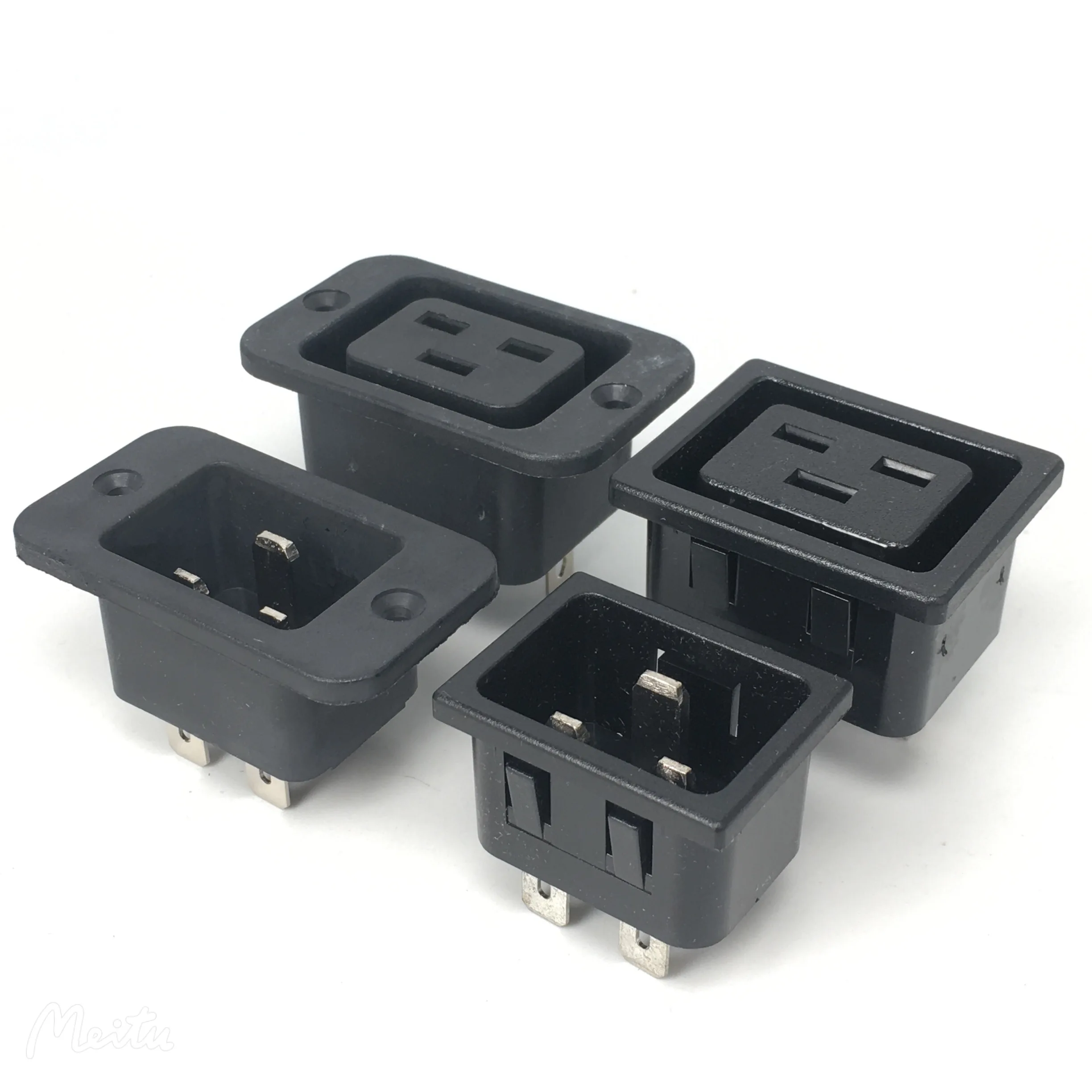 Bolantedz 1PC IEC320 C19 C20 Mains AC Female Male Power Cord Inlet Jack Socket Receptacle Connector AC250V 16A Power Socket