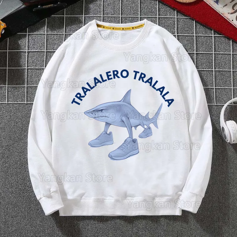 

Brainrot Meme Tralalero Tralala Hoodies Spring Autumn Male Casual Hoodies Sweatshirts Men's Solid Color Sweatshirt Tops