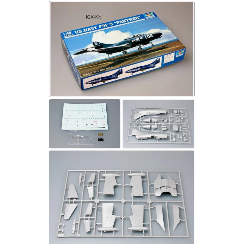 Trumpeter 02834 1/48 US Navy F9F F9F-3 Panther Fighter Aircraft Plane Plastic Assembly Model Building Kit Gift