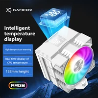 Enfriador de CPU de 4 tubos de calor Power Train x-gamamerx Z-1300 ARGB con pantalla Digital de temperatura enfriador de aire para LGA1700 115X AM4 AM5