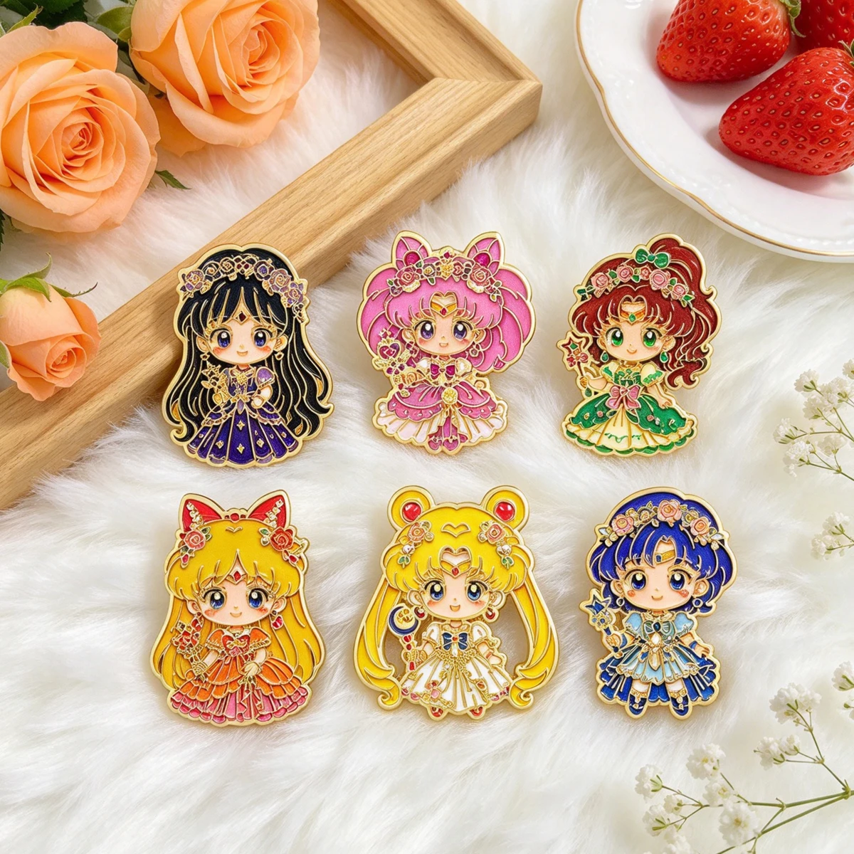 Lovely Cartoon Lady Enamel Pin Figure Brooch Lapel Badge Bag Coat Apparel Fashion Jewelry Daily Wear Birthday Gift Accessory