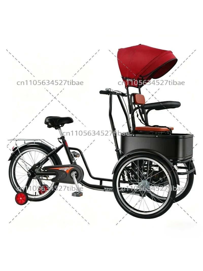 Adult Riding Tricycle Single Double Seat Light Scooter for Shopping Exercise Walking Pet Carrying