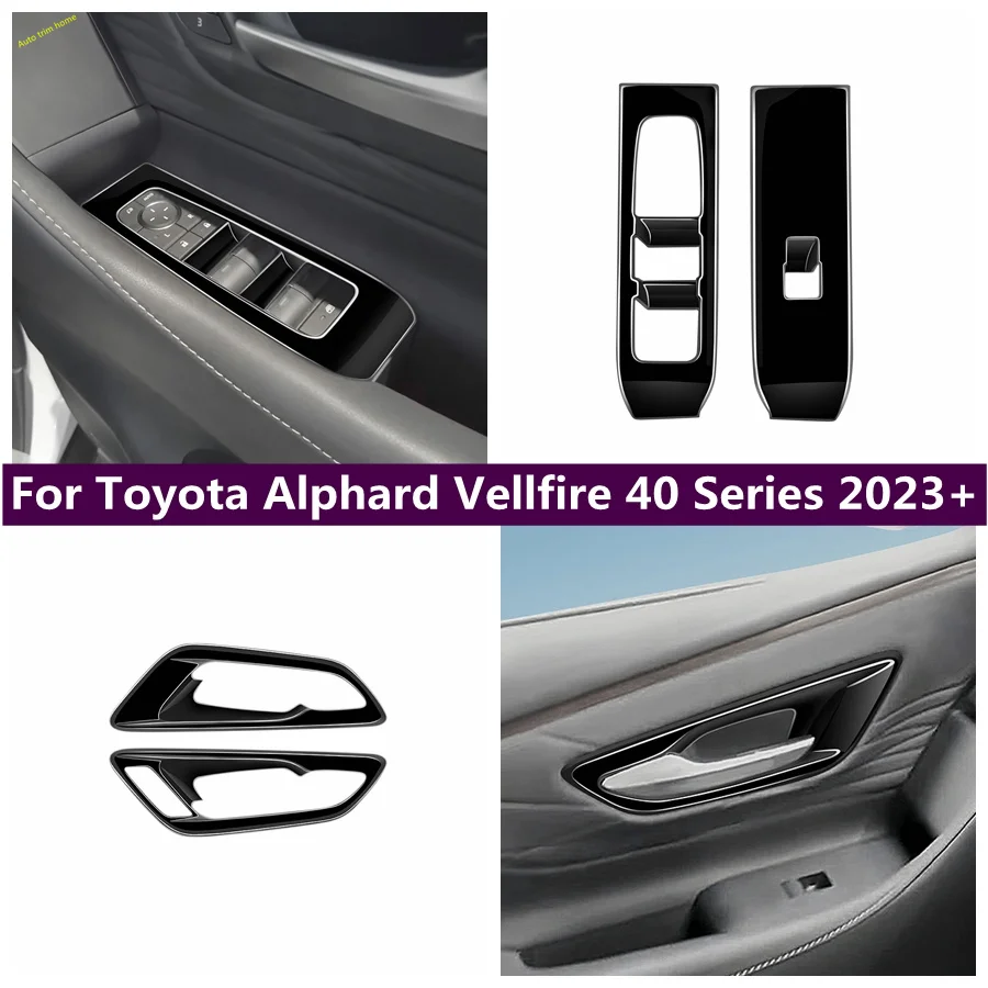 

Window Lift Switch Button Inner Door Handle Bowl Cover Trim Fit For Toyota Alphard Vellfire 40 Series 2023 2024 Car Accessories