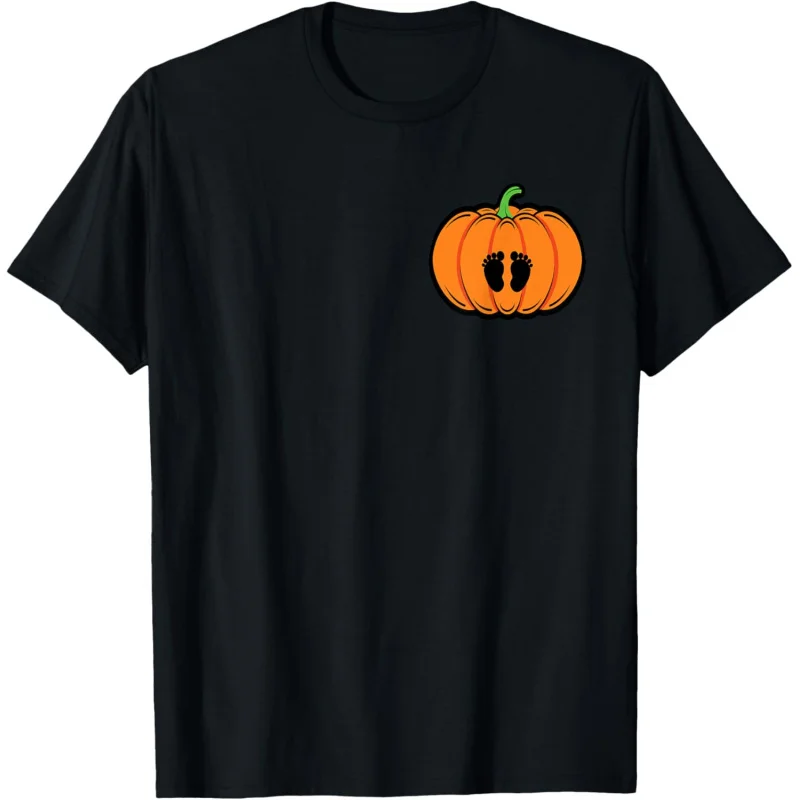 T-shirt da donna con motivo zucca di Halloween