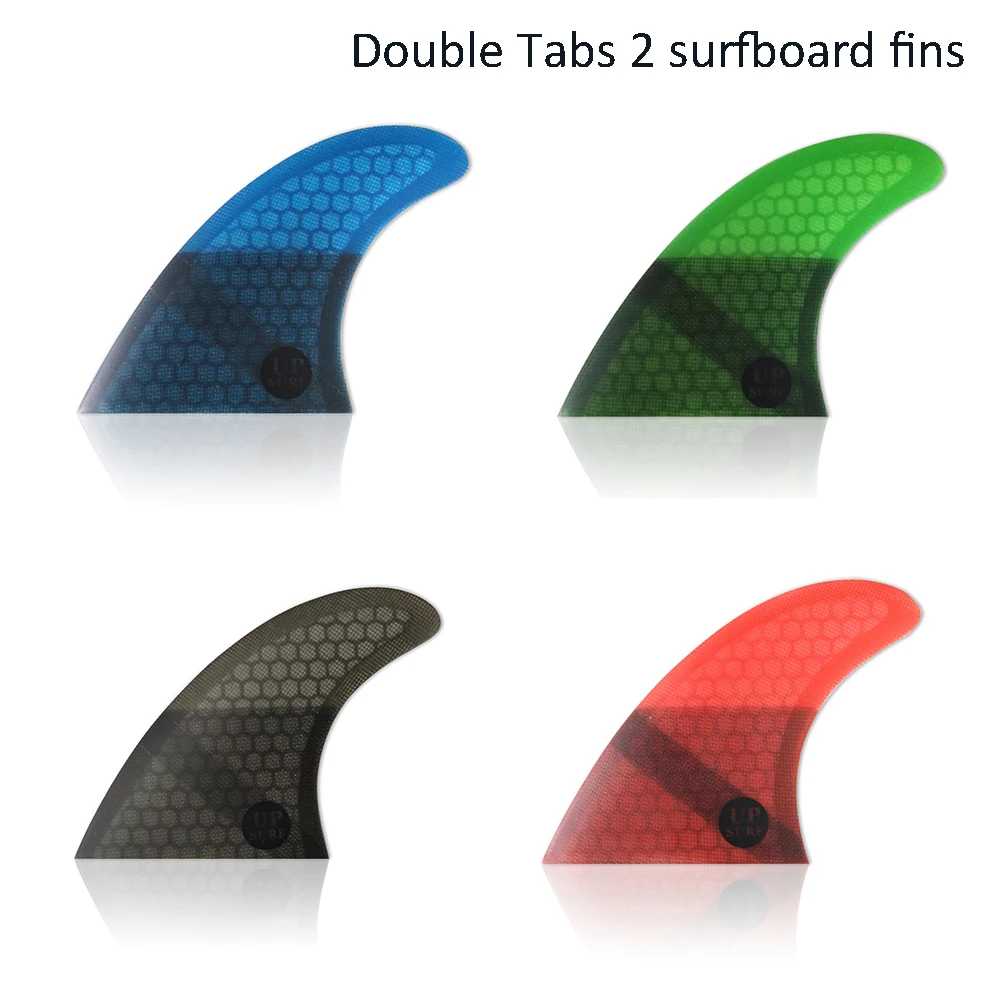 

SurfBoard UPSURF Double Tabs 2 Fin Size M+GL Blue Color Quad Fin Set Honeycomb Material Surf Board Swimming Accessories